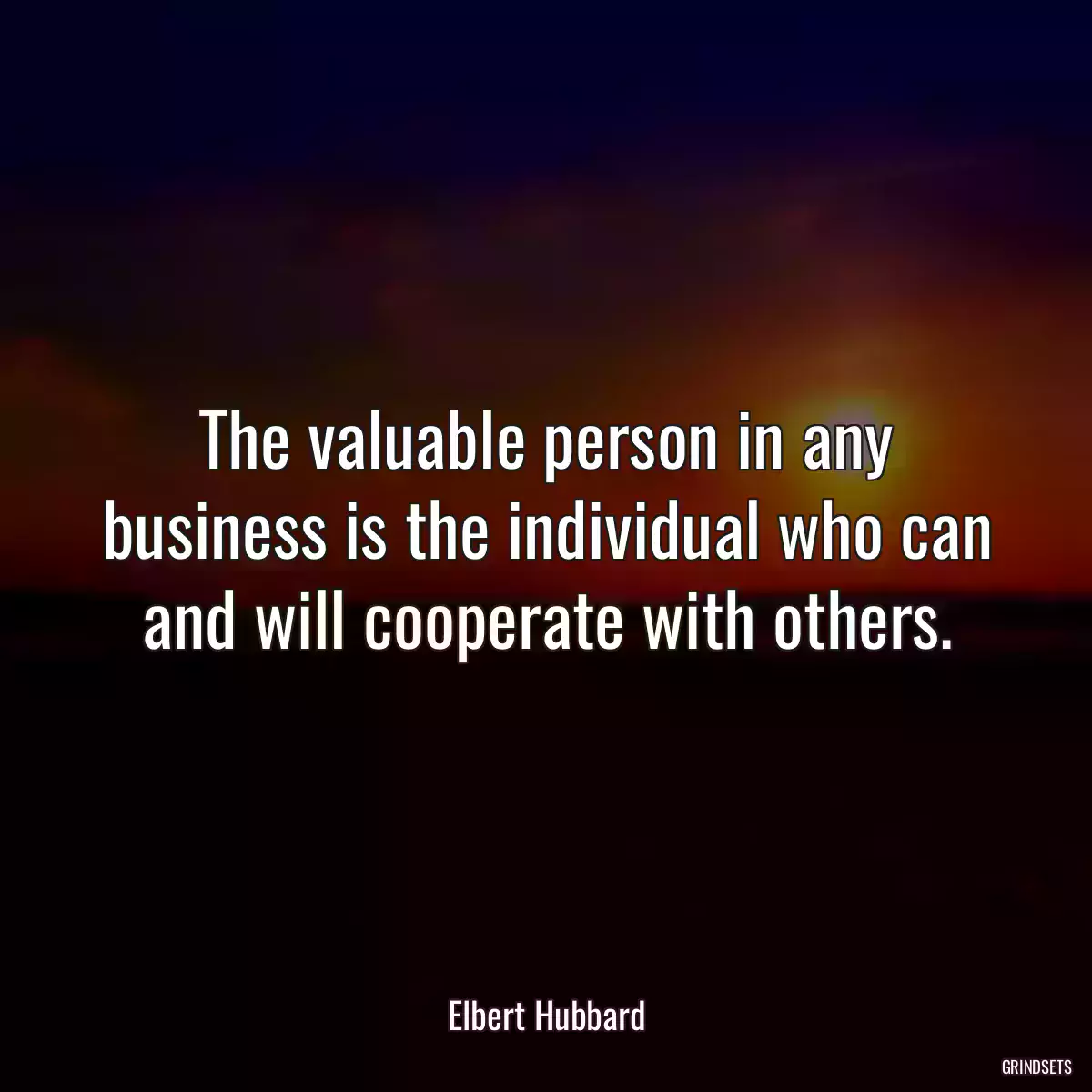 The valuable person in any business is the individual who can and will cooperate with others.