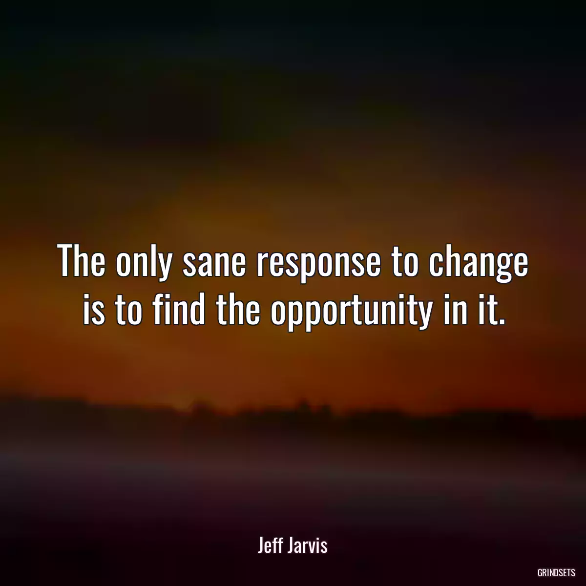 The only sane response to change is to find the opportunity in it.