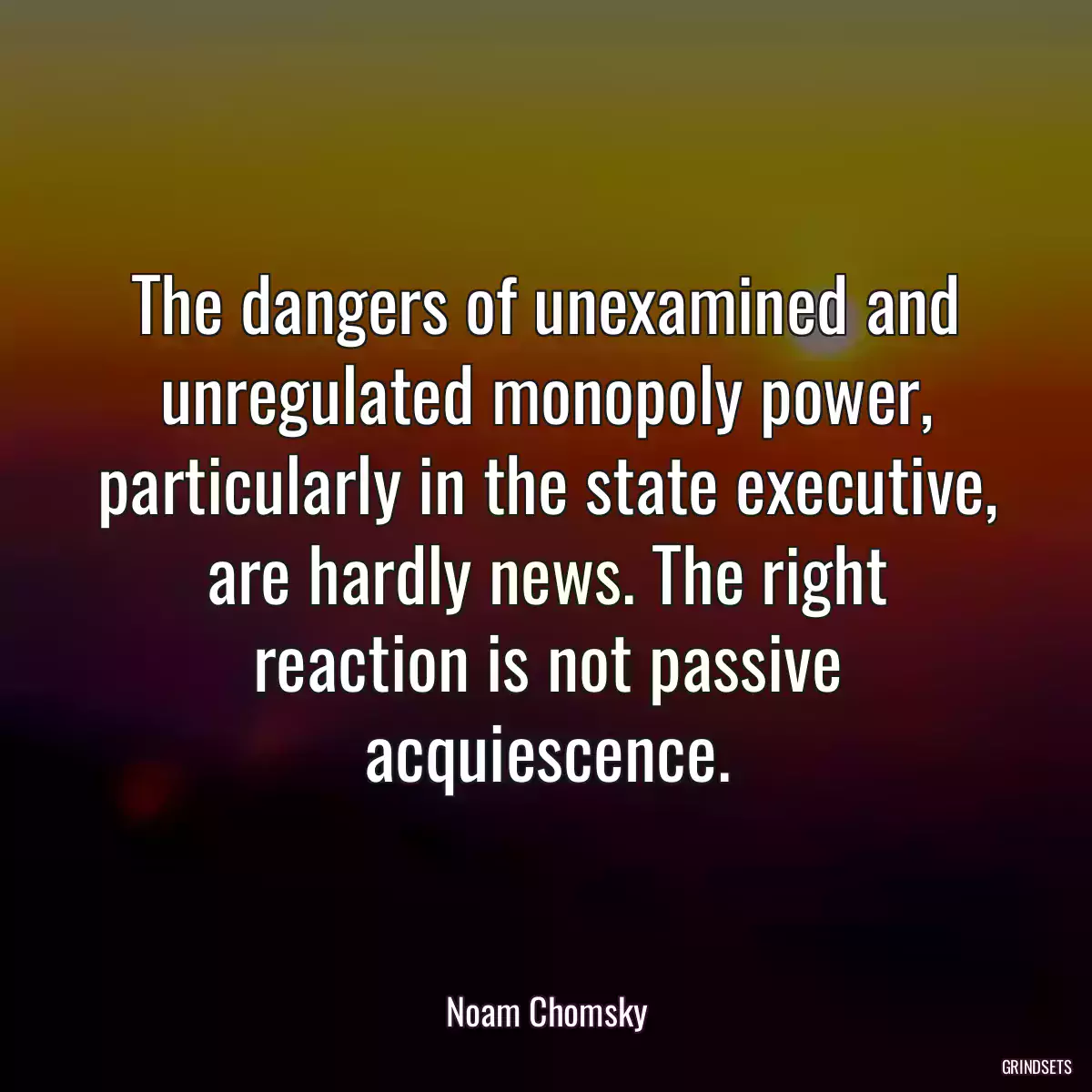 The dangers of unexamined and unregulated monopoly power, particularly in the state executive, are hardly news. The right reaction is not passive acquiescence.