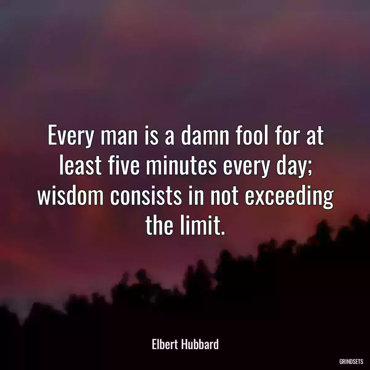 Every man is a damn fool for at least five minutes every day; wisdom consists in not exceeding the limit.