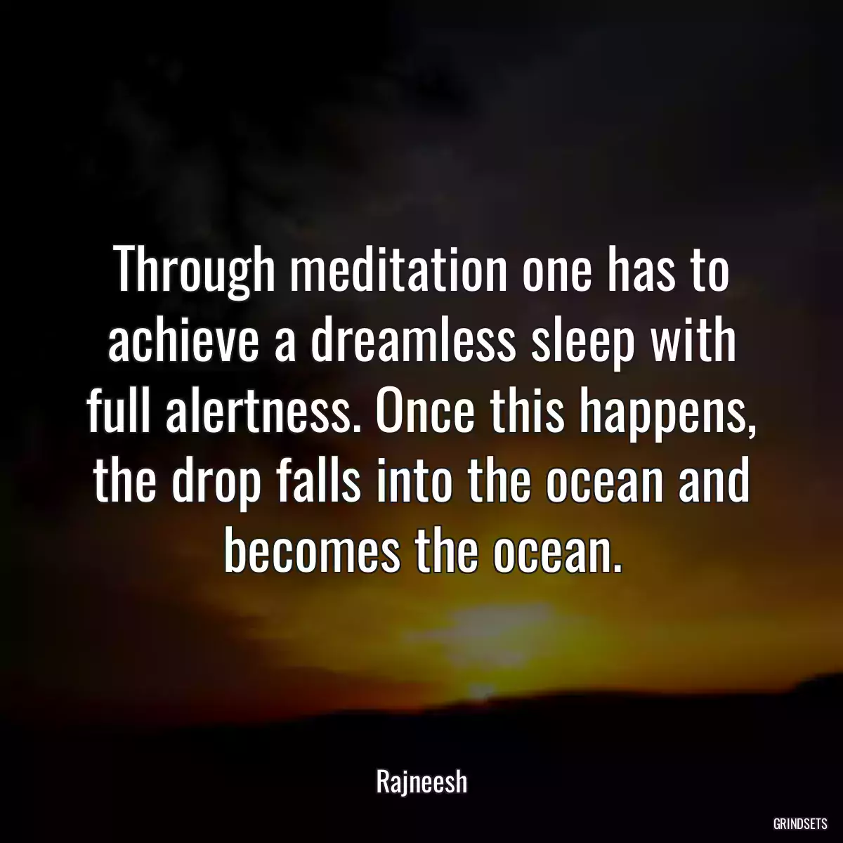 Through meditation one has to achieve a dreamless sleep with full alertness. Once this happens, the drop falls into the ocean and becomes the ocean.