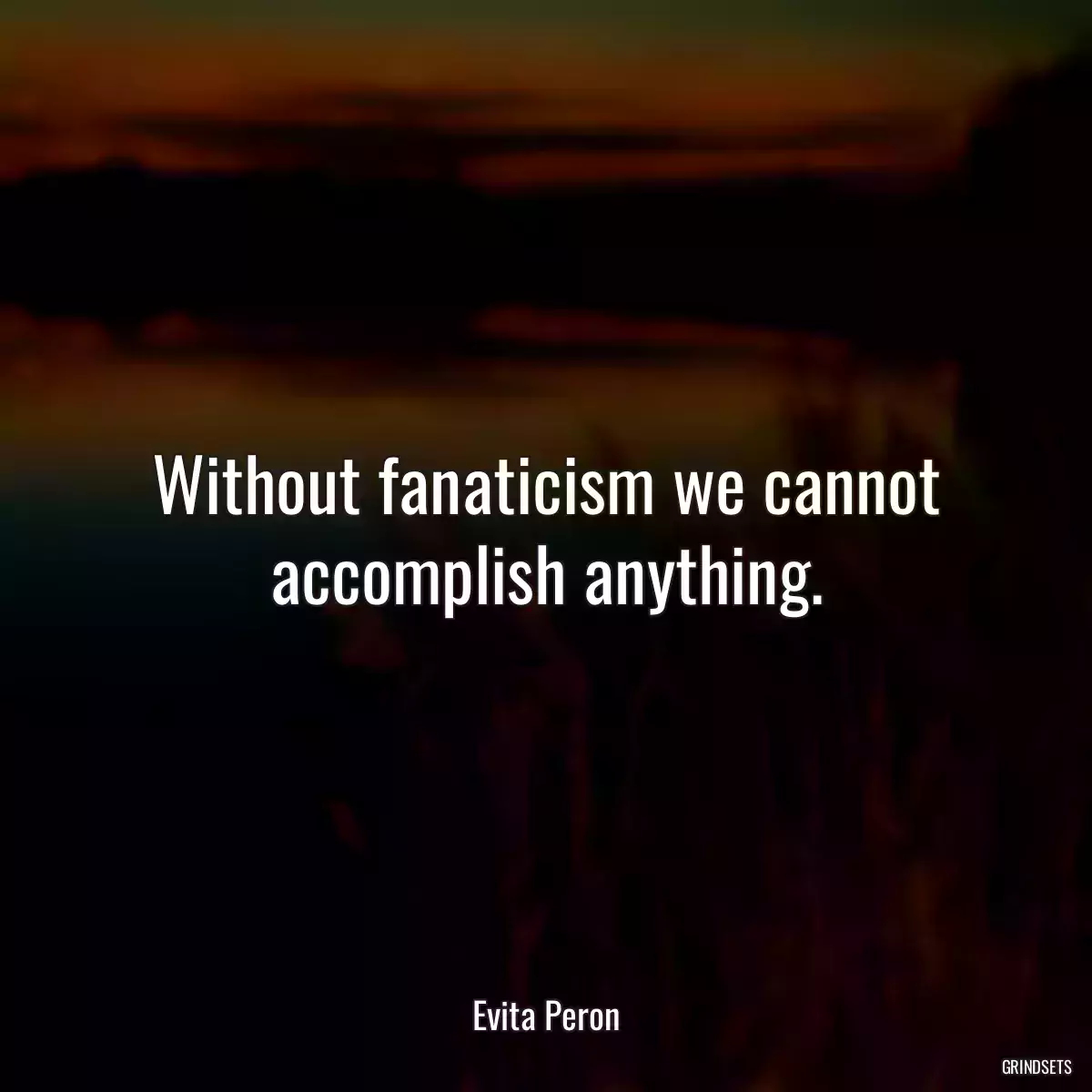 Without fanaticism we cannot accomplish anything.