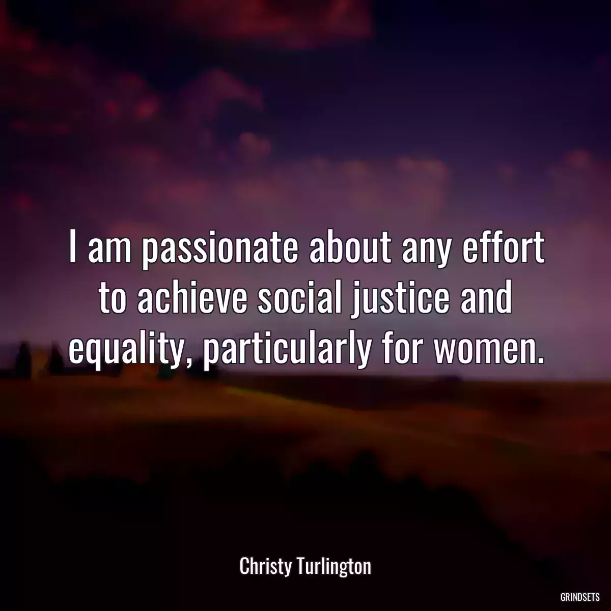 I am passionate about any effort to achieve social justice and equality, particularly for women.