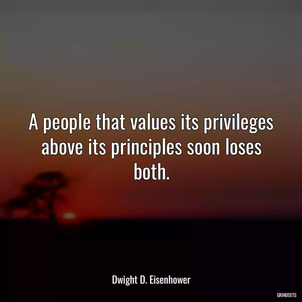 A people that values its privileges above its principles soon loses both.