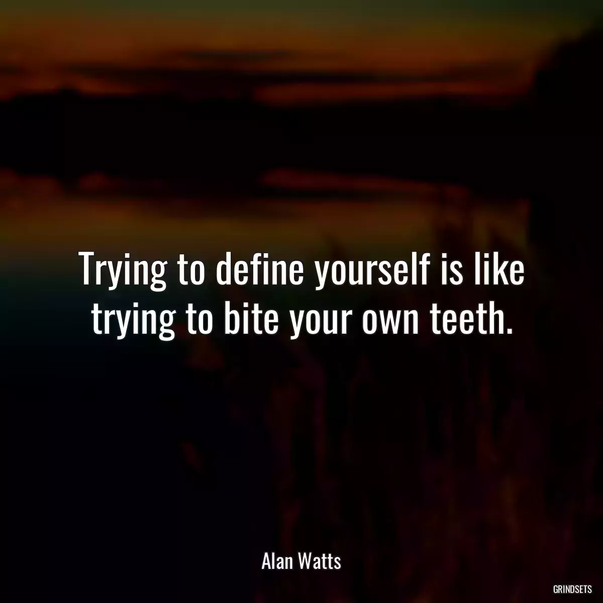 Trying to define yourself is like trying to bite your own teeth.