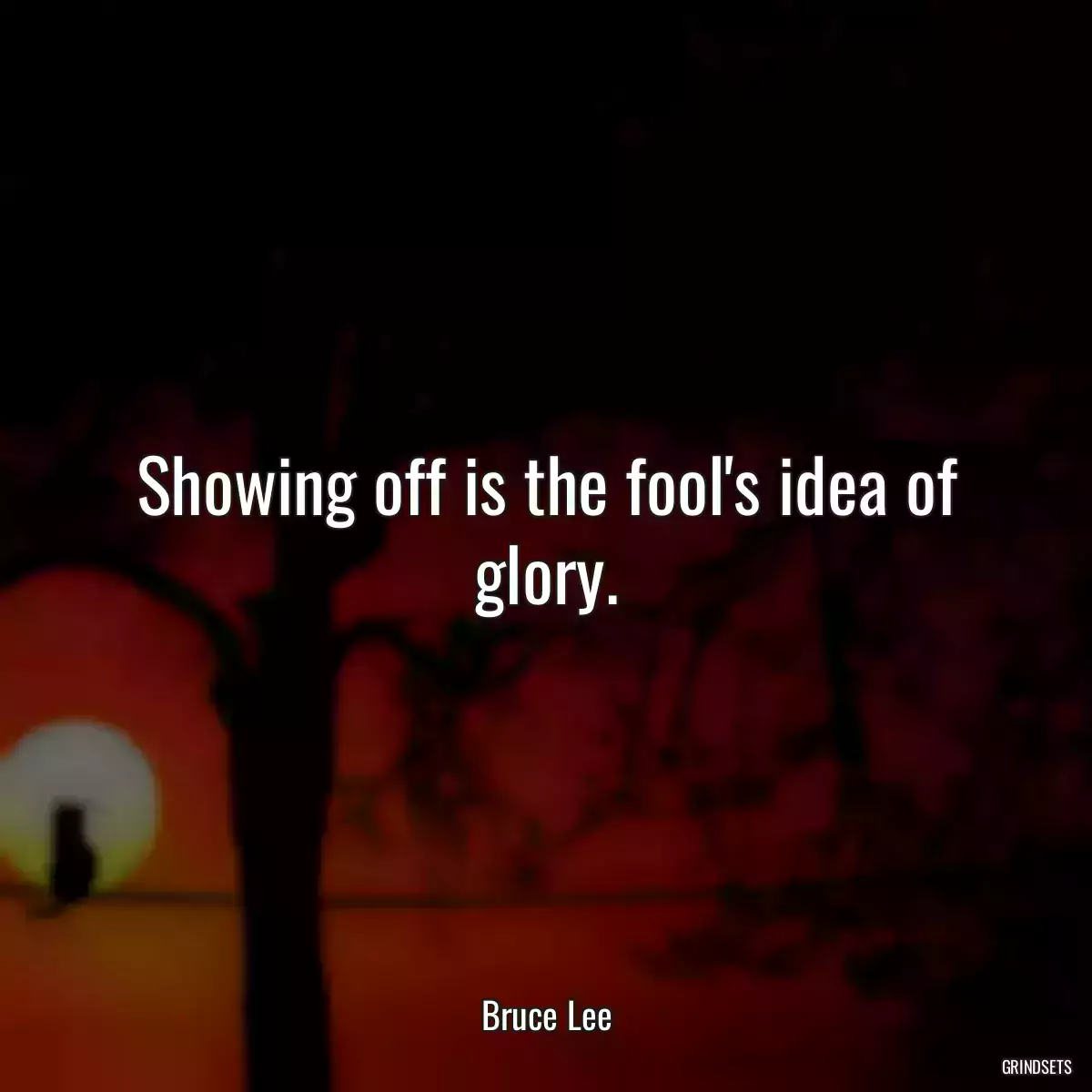 Showing off is the fool\'s idea of glory.