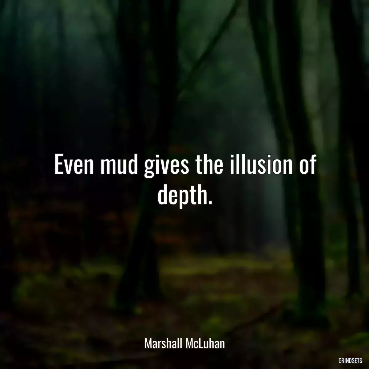 Even mud gives the illusion of depth.