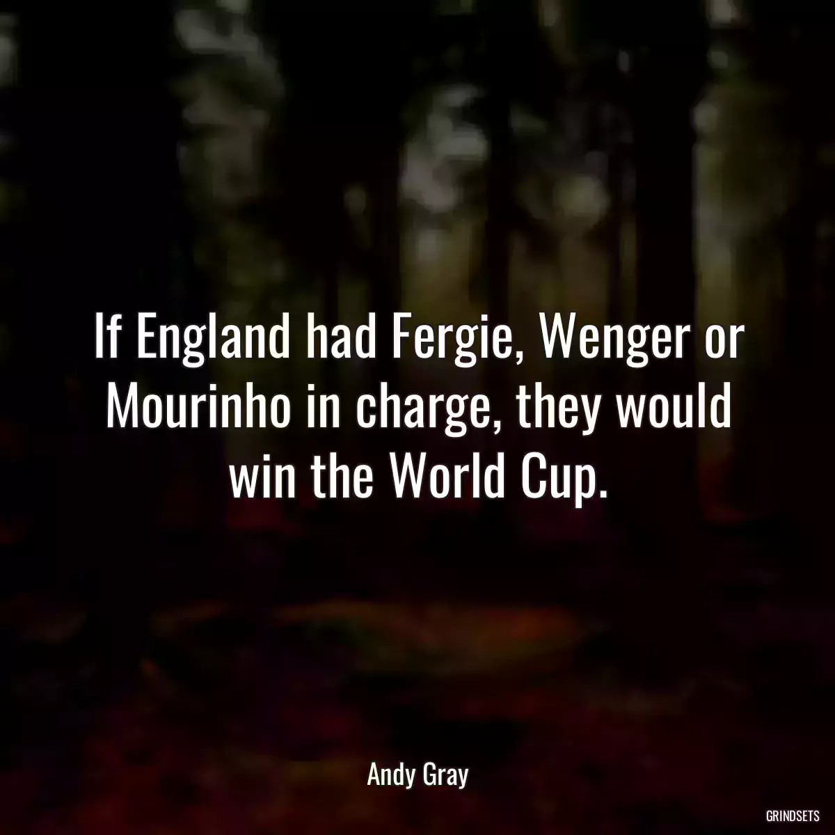 If England had Fergie, Wenger or Mourinho in charge, they would win the World Cup.