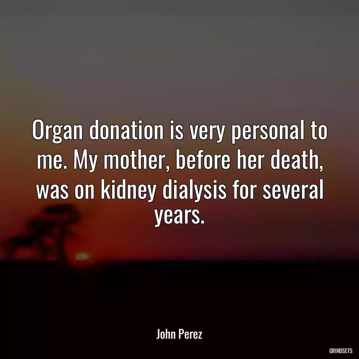 Organ donation is very personal to me. My mother, before her death, was on kidney dialysis for several years.