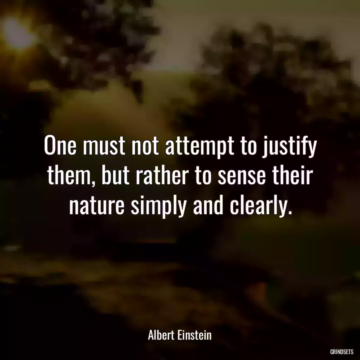 One must not attempt to justify them, but rather to sense their nature simply and clearly.