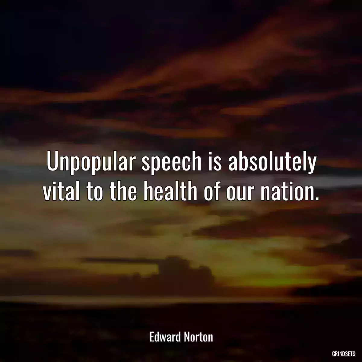 Unpopular speech is absolutely vital to the health of our nation.