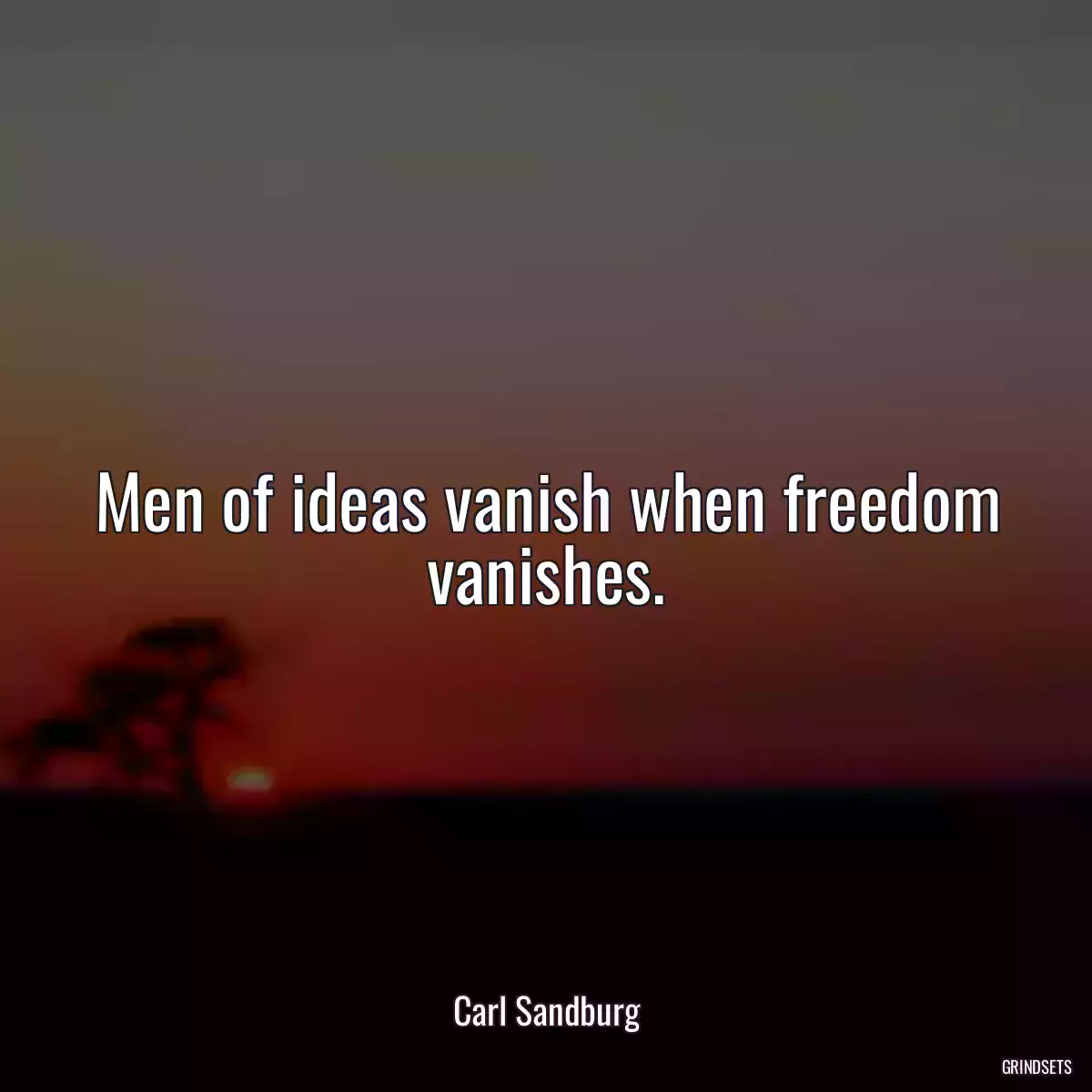 Men of ideas vanish when freedom vanishes.
