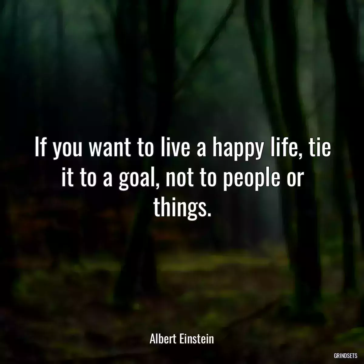 If you want to live a happy life, tie it to a goal, not to people or things.