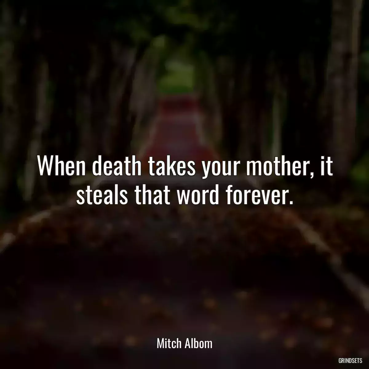 When death takes your mother, it steals that word forever.