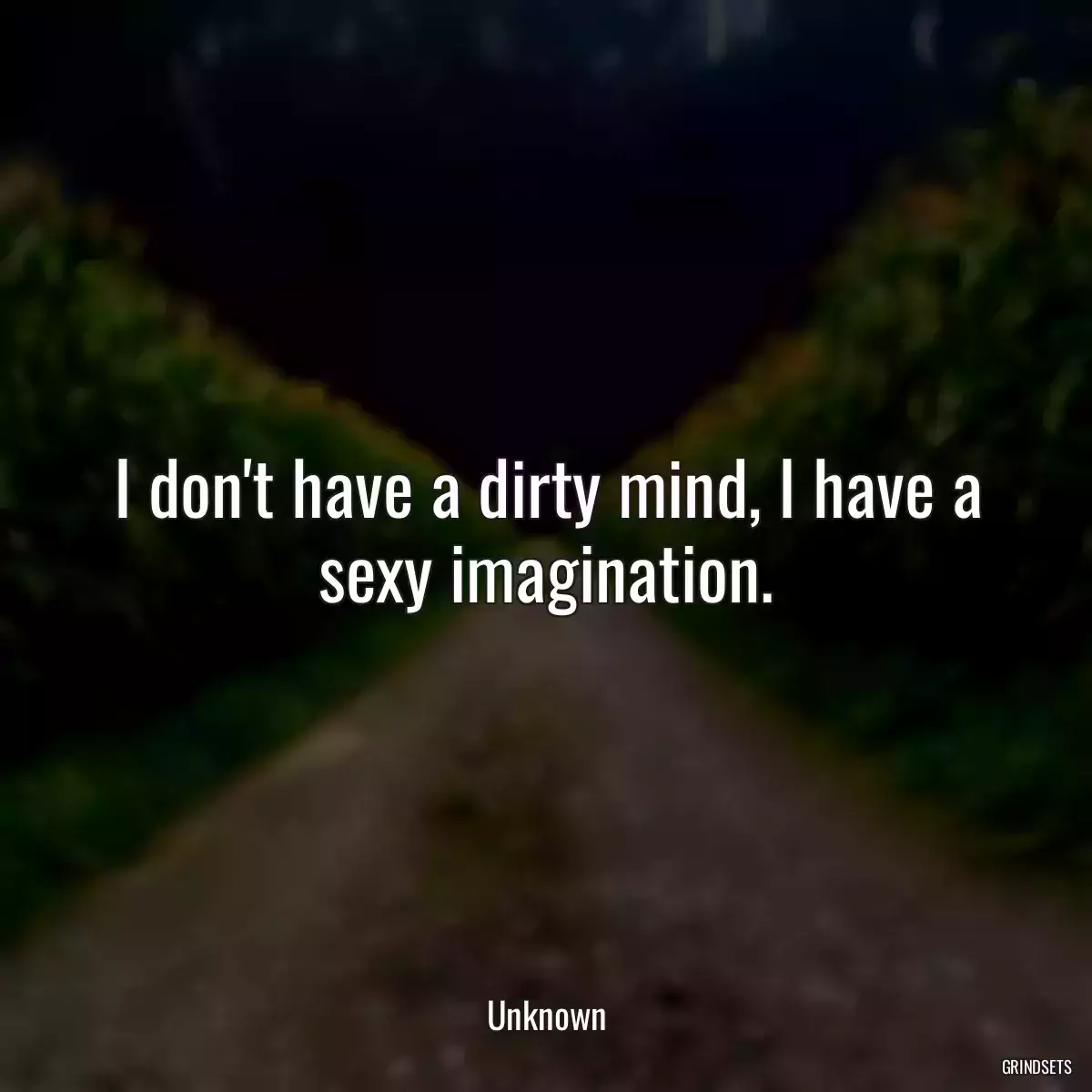 I don\'t have a dirty mind, I have a sexy imagination.