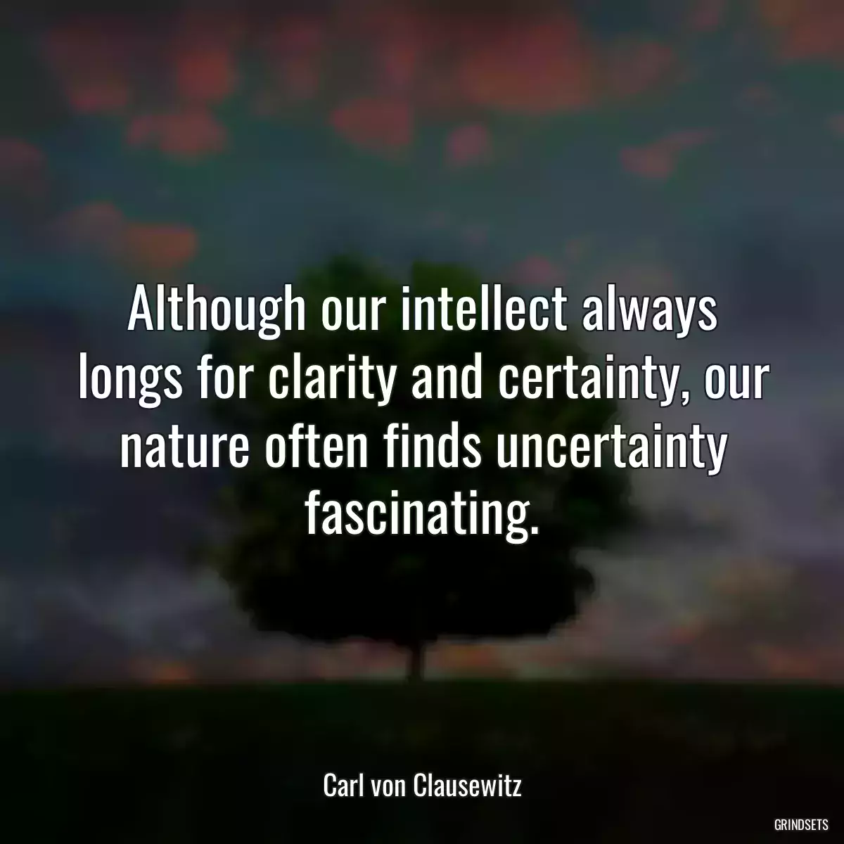 Although our intellect always longs for clarity and certainty, our nature often finds uncertainty fascinating.