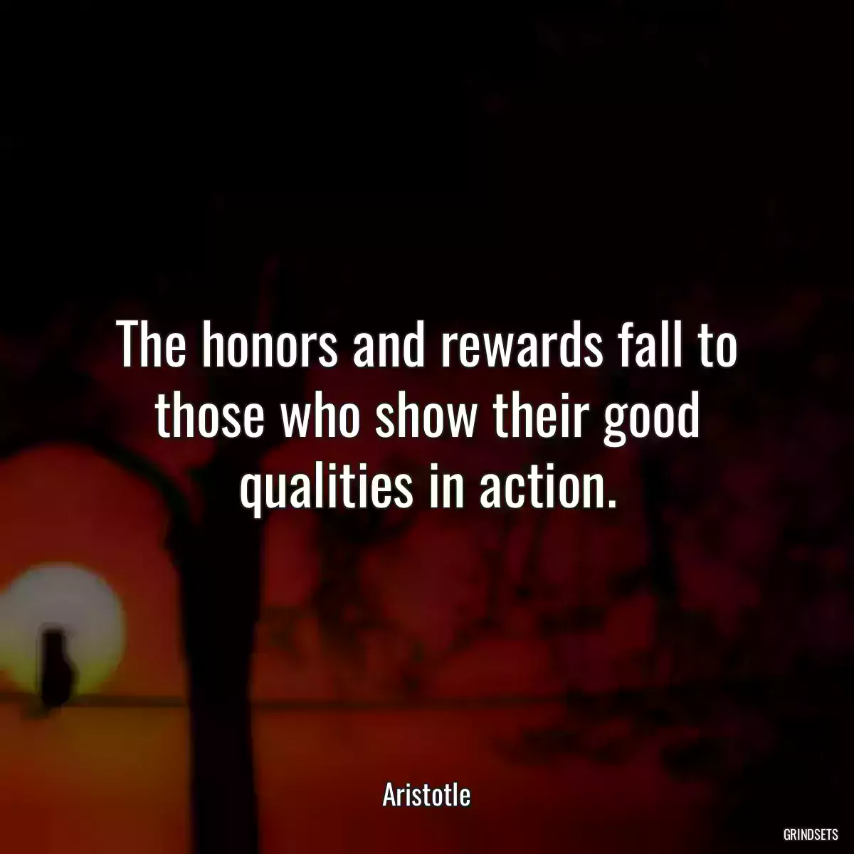 The honors and rewards fall to those who show their good qualities in action.