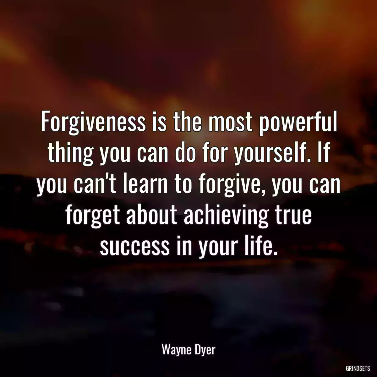 Forgiveness is the most powerful thing you can do for yourself. If you can\'t learn to forgive, you can forget about achieving true success in your life.