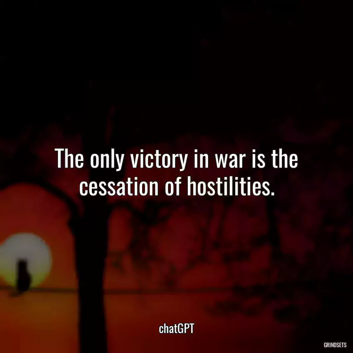 The only victory in war is the cessation of hostilities.