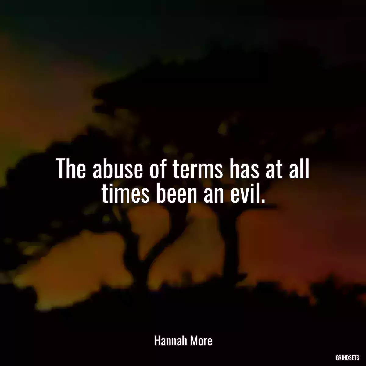 The abuse of terms has at all times been an evil.