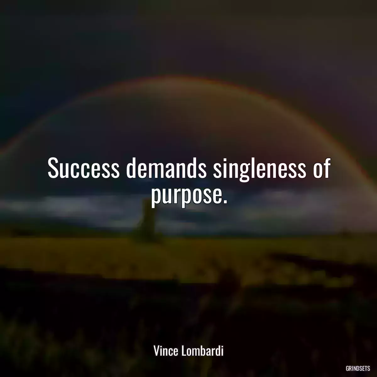 Success demands singleness of purpose.