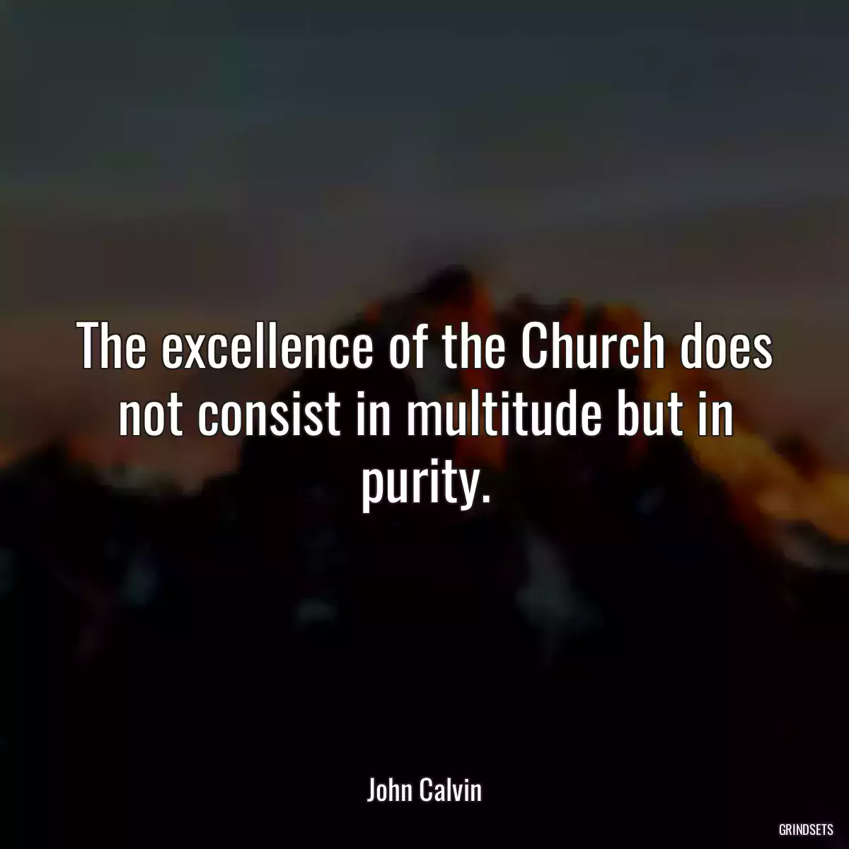 The excellence of the Church does not consist in multitude but in purity.