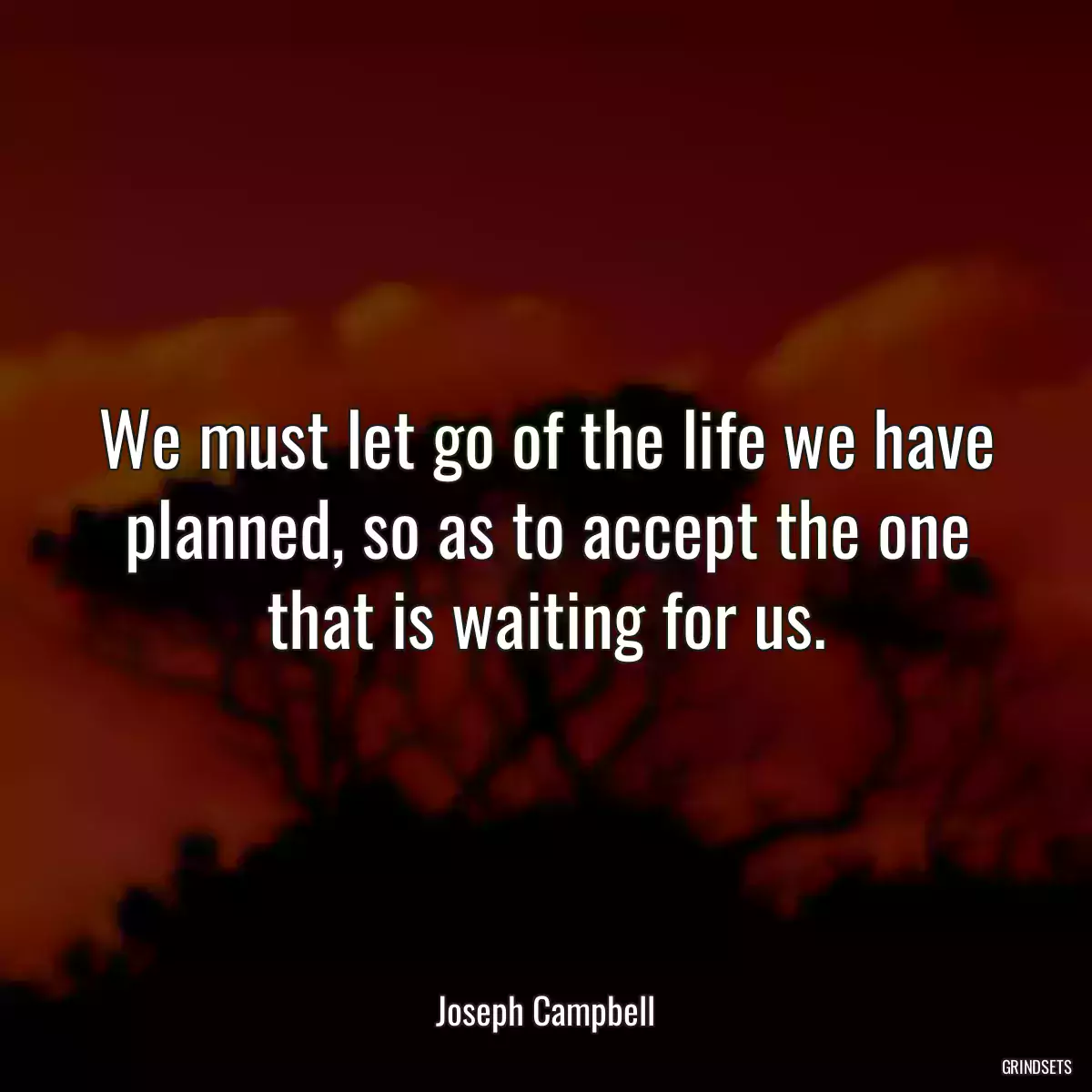 We must let go of the life we have planned, so as to accept the one that is waiting for us.