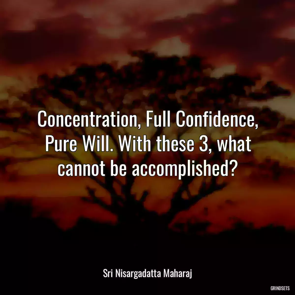 Concentration, Full Confidence, Pure Will. With these 3, what cannot be accomplished?