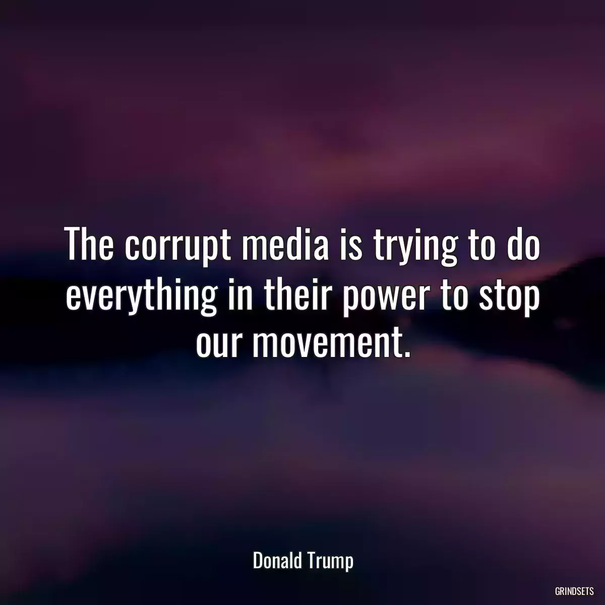 The corrupt media is trying to do everything in their power to stop our movement.