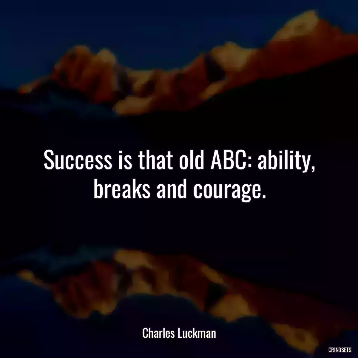 Success is that old ABC: ability, breaks and courage.