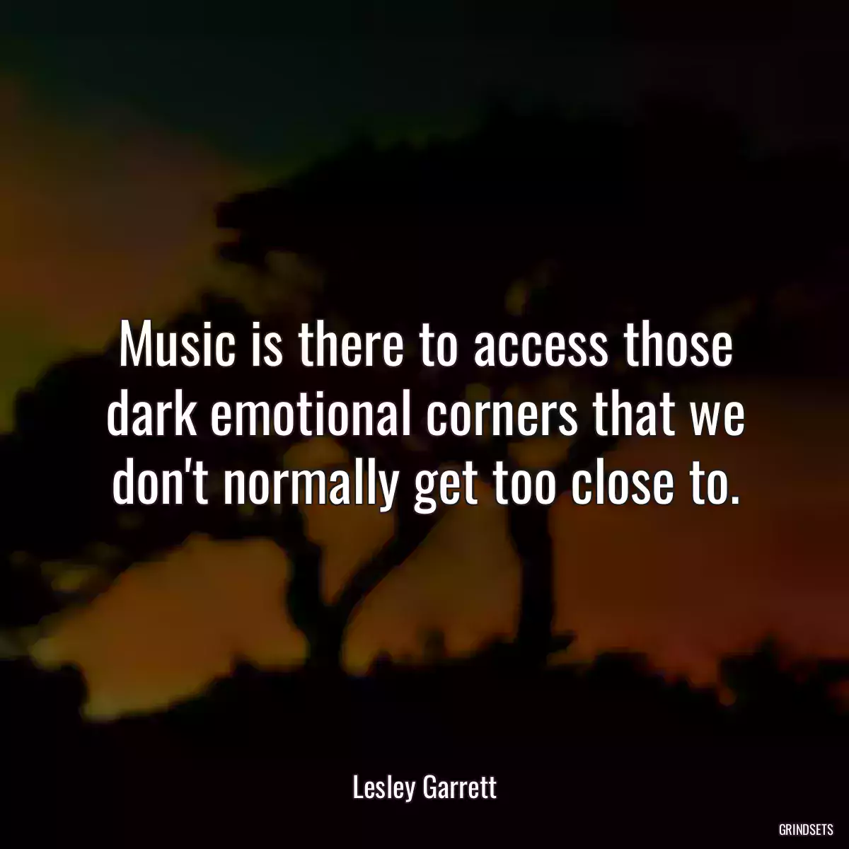 Music is there to access those dark emotional corners that we don\'t normally get too close to.