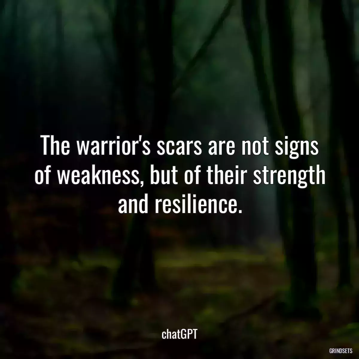 The warrior\'s scars are not signs of weakness, but of their strength and resilience.