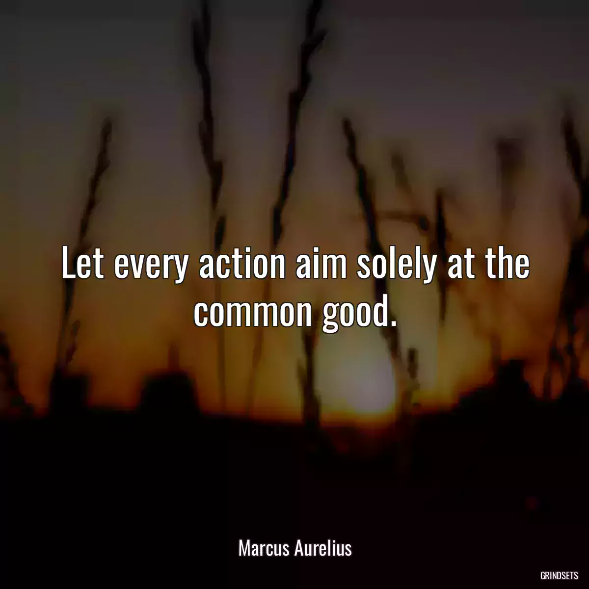 Let every action aim solely at the common good.