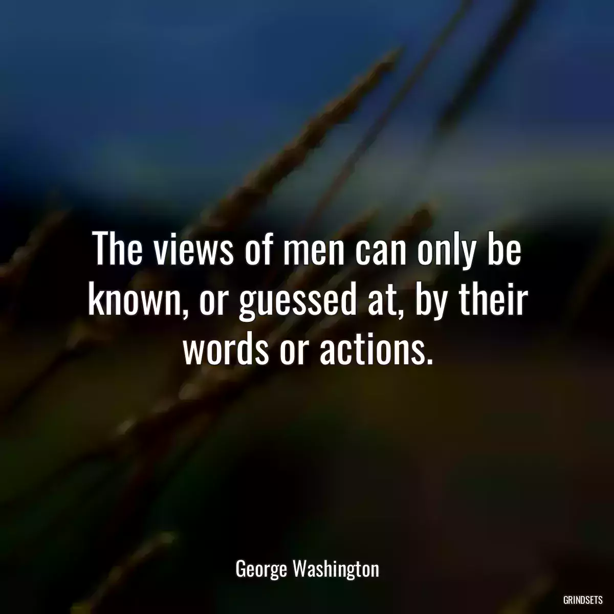 The views of men can only be known, or guessed at, by their words or actions.