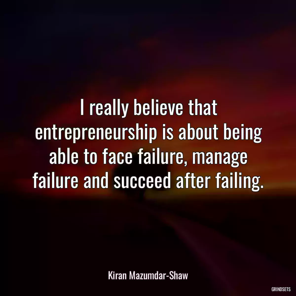 I really believe that entrepreneurship is about being able to face failure, manage failure and succeed after failing.