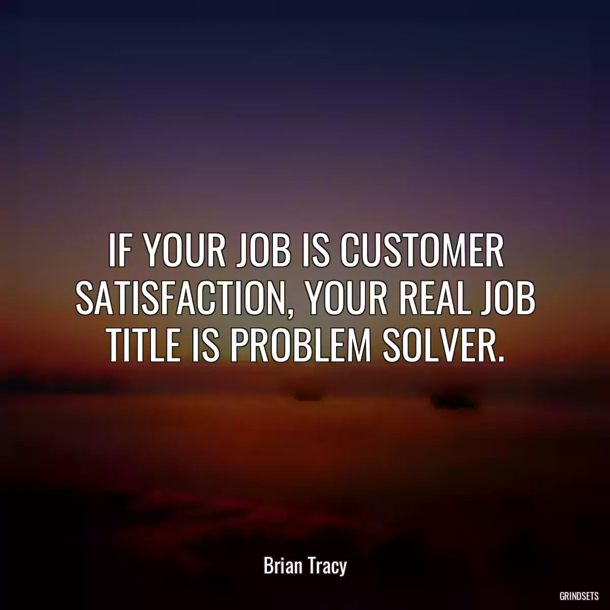 IF YOUR JOB IS CUSTOMER SATISFACTION, YOUR REAL JOB TITLE IS PROBLEM SOLVER.