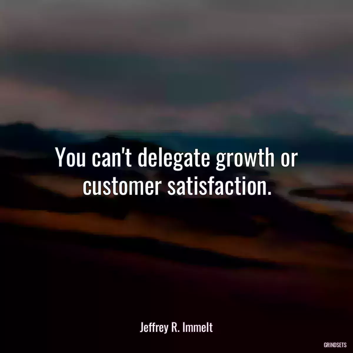 You can\'t delegate growth or customer satisfaction.