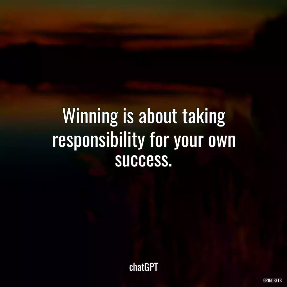 Winning is about taking responsibility for your own success.