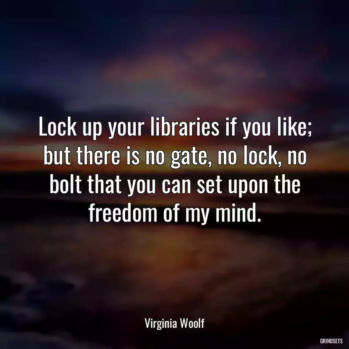 Lock up your libraries if you like; but there is no gate, no lock, no bolt that you can set upon the freedom of my mind.