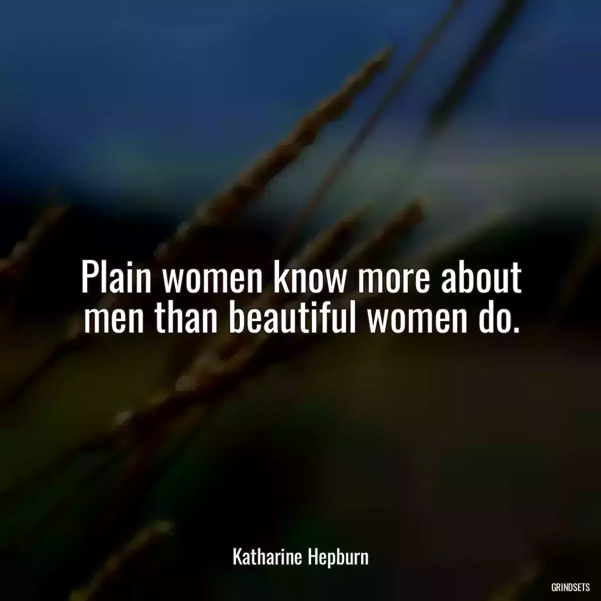 Plain women know more about men than beautiful women do.