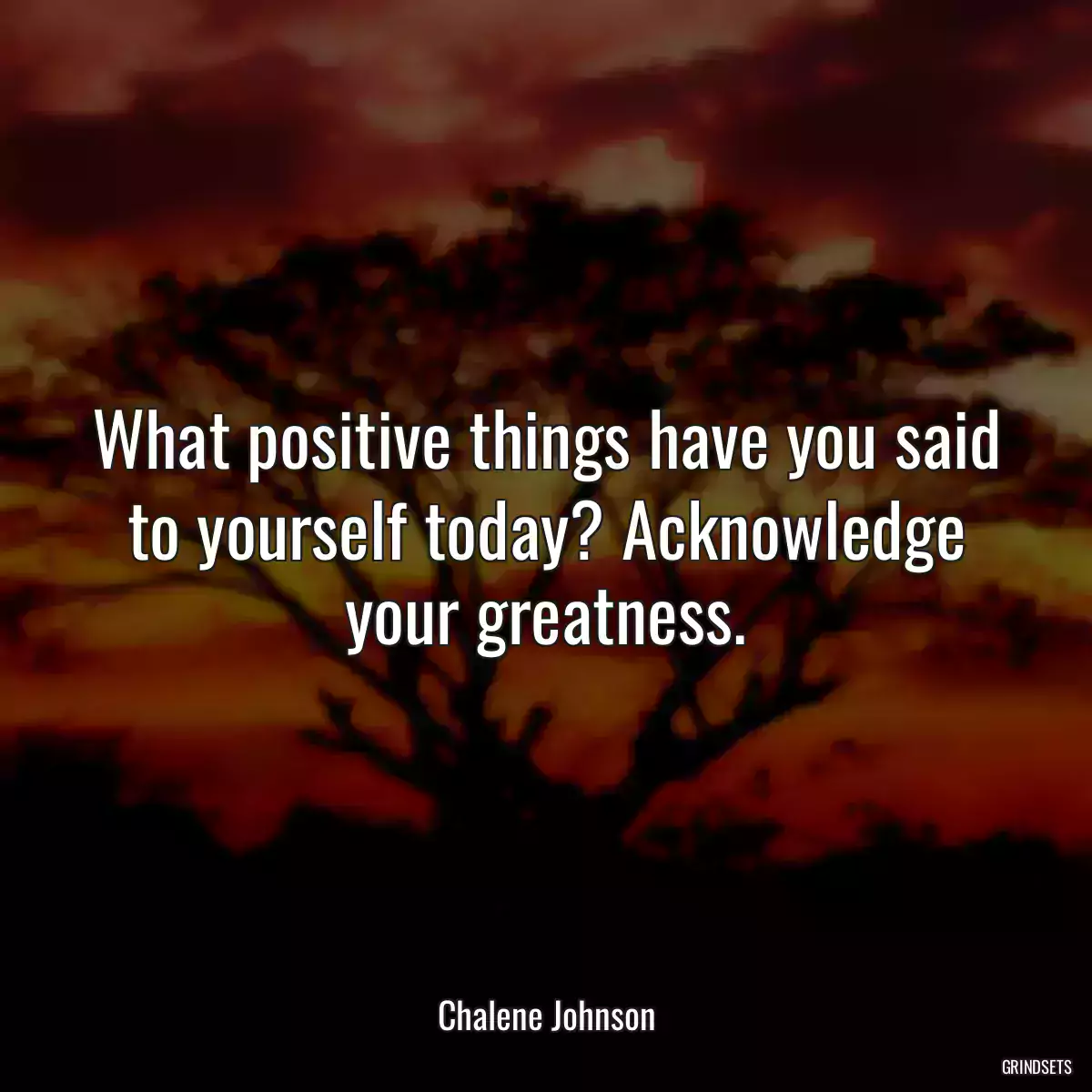 What positive things have you said to yourself today? Acknowledge your greatness.