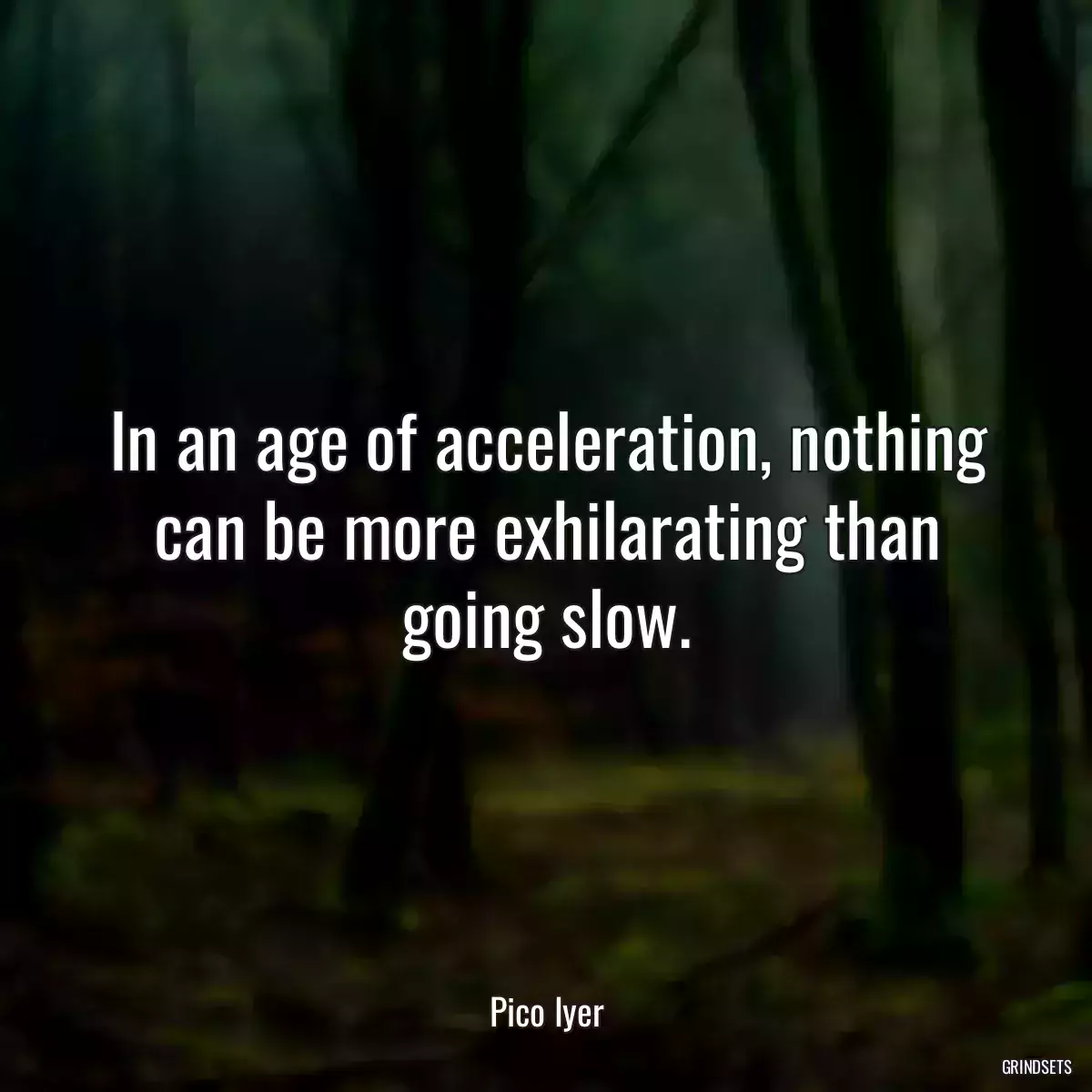 In an age of acceleration, nothing can be more exhilarating than going slow.