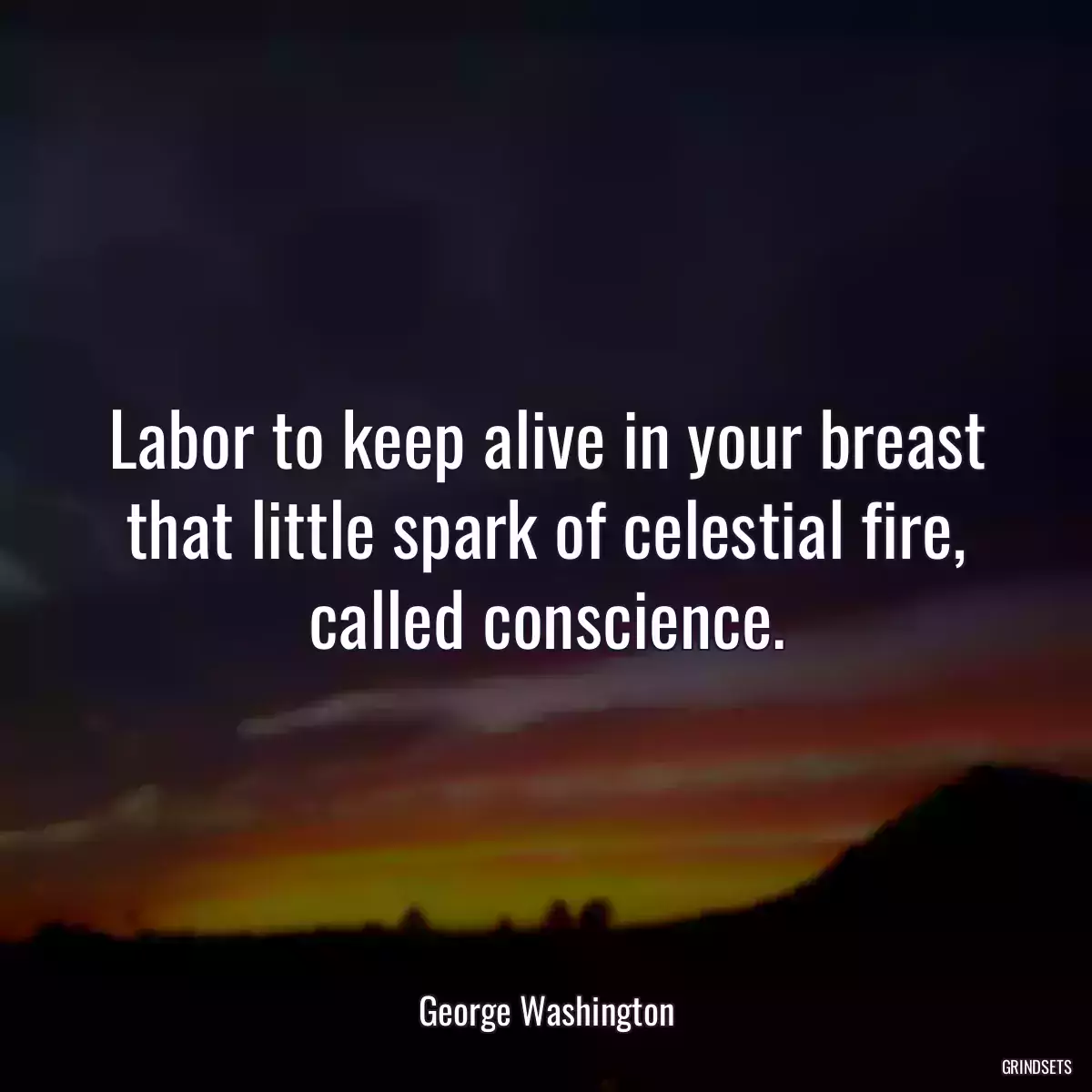 Labor to keep alive in your breast that little spark of celestial fire, called conscience.