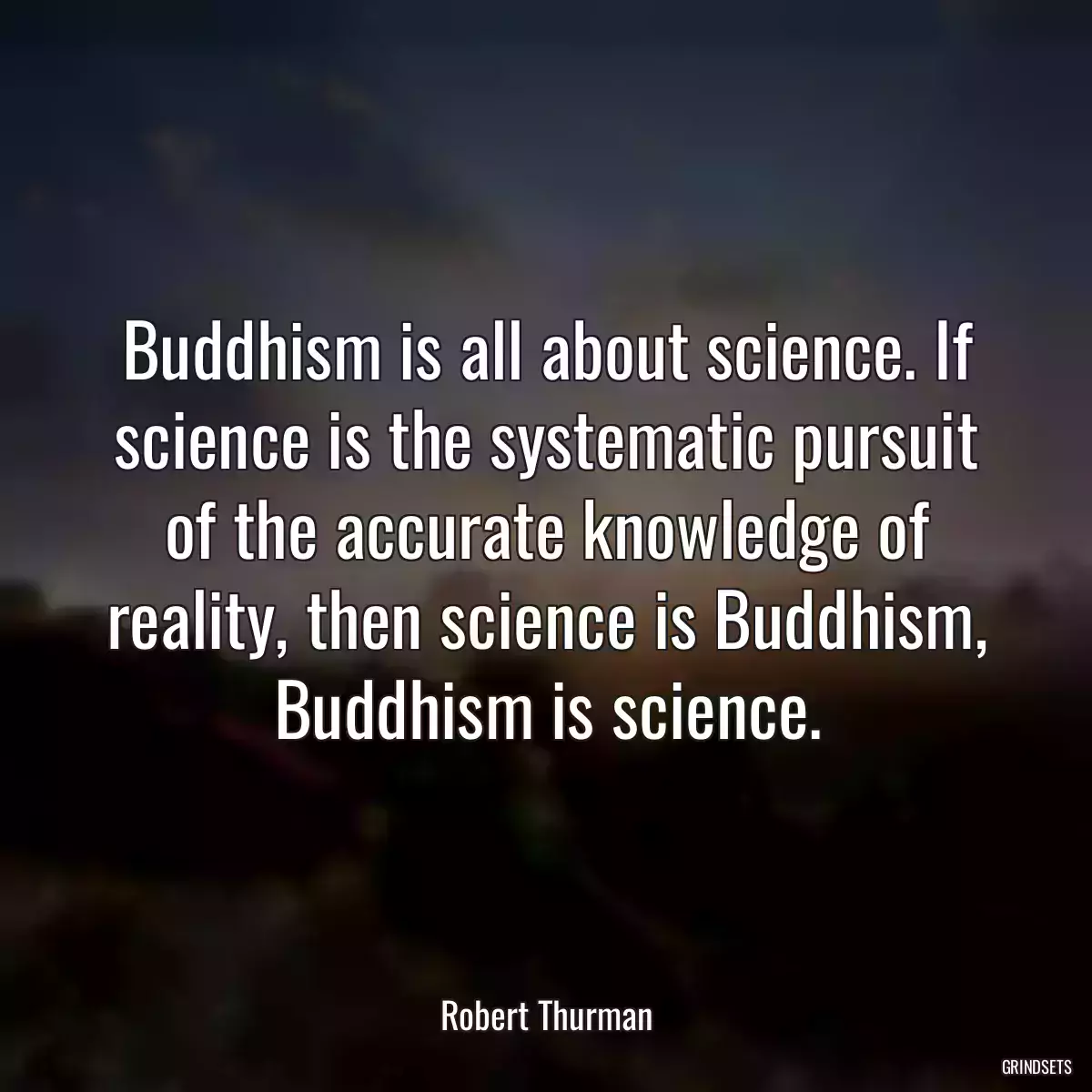 Buddhism is all about science. If science is the systematic pursuit of the accurate knowledge of reality, then science is Buddhism, Buddhism is science.