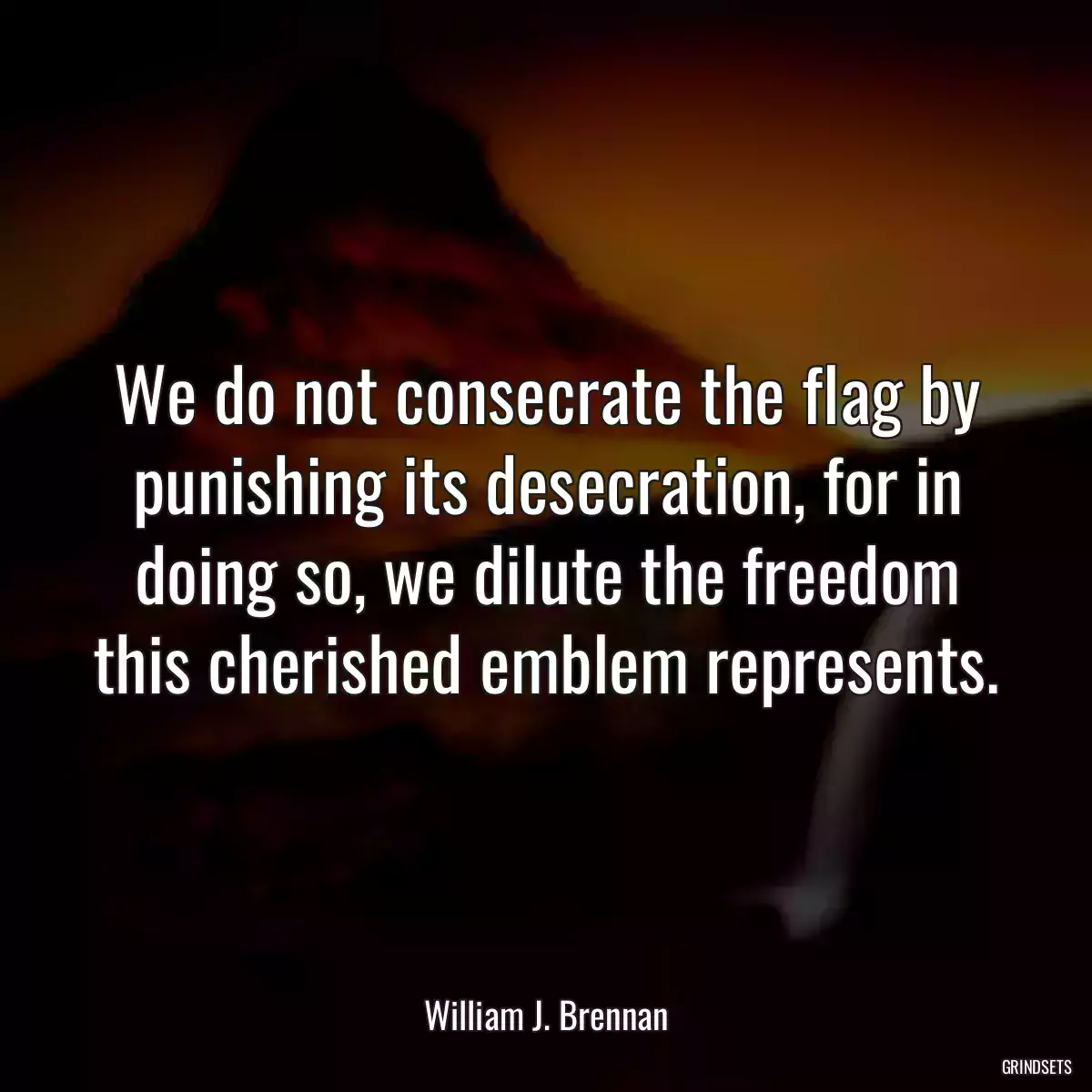 We do not consecrate the flag by punishing its desecration, for in doing so, we dilute the freedom this cherished emblem represents.