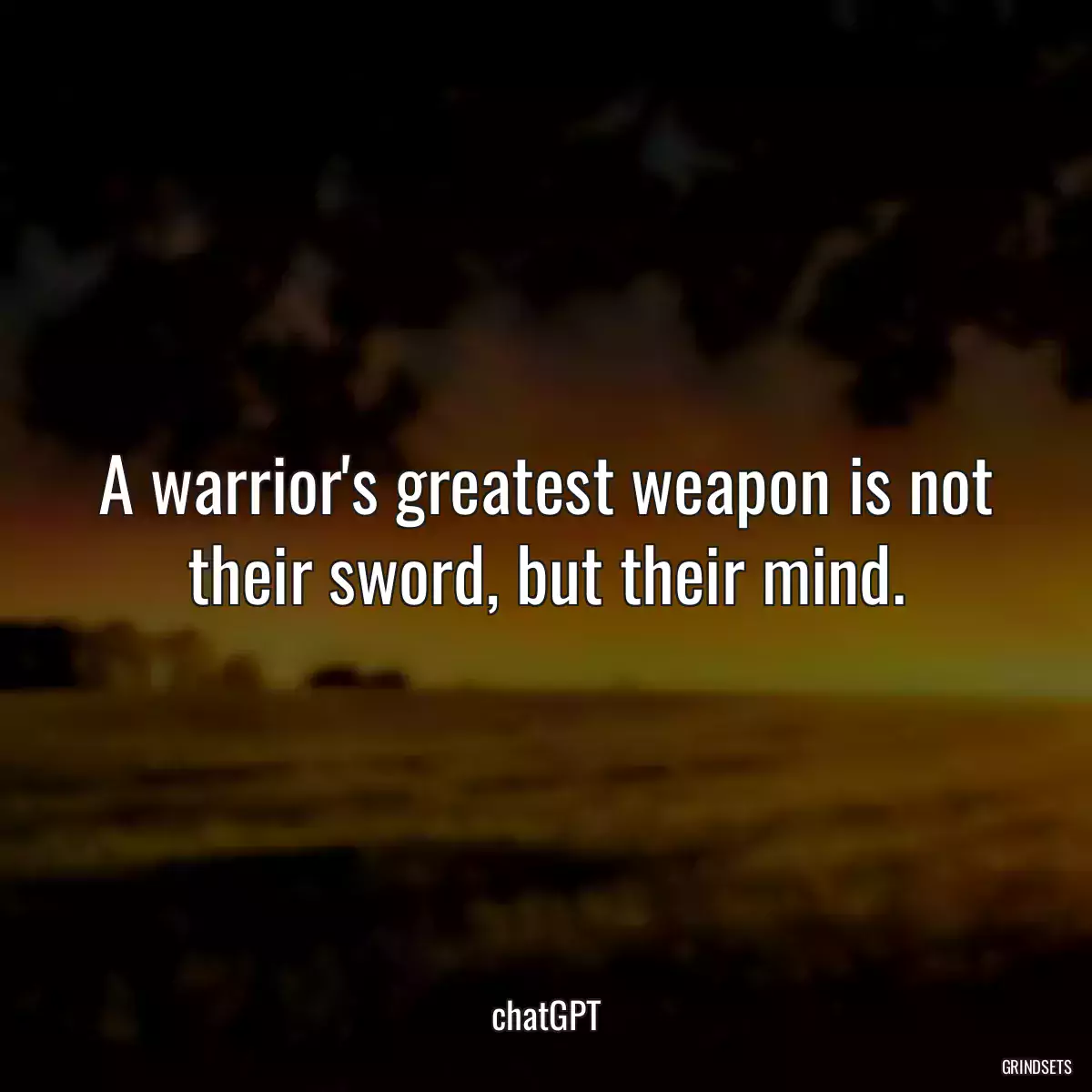 A warrior\'s greatest weapon is not their sword, but their mind.
