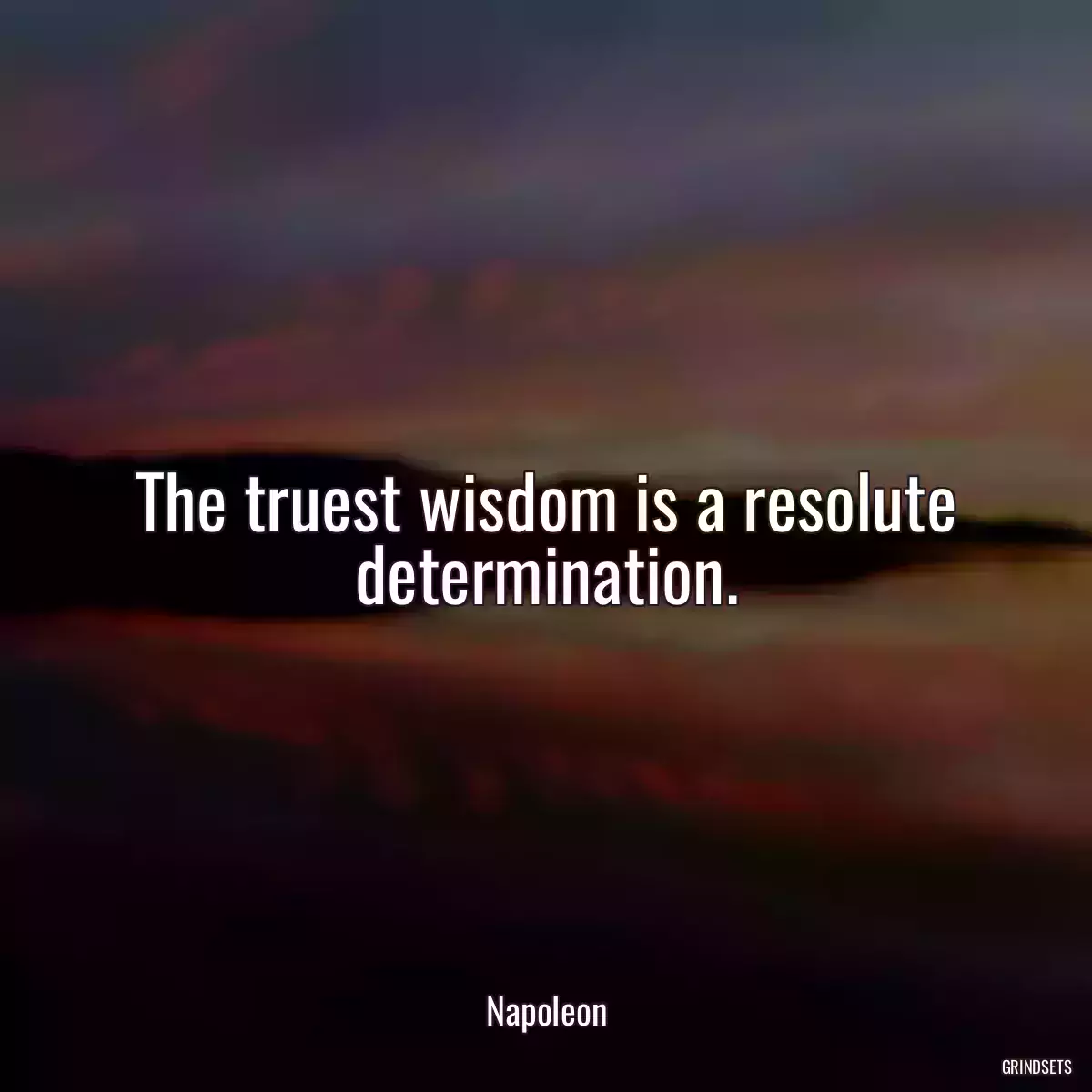 The truest wisdom is a resolute determination.