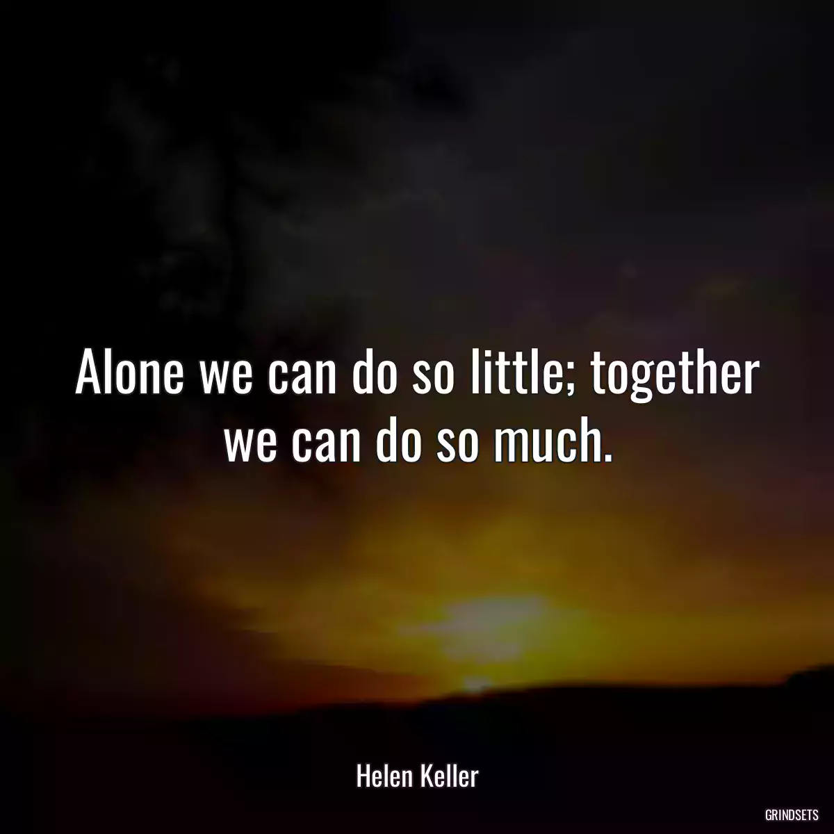 Alone we can do so little; together we can do so much.