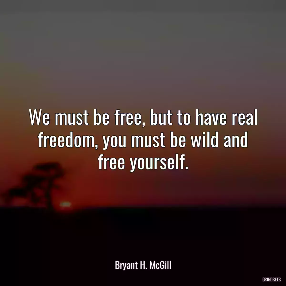 We must be free, but to have real freedom, you must be wild and free yourself.