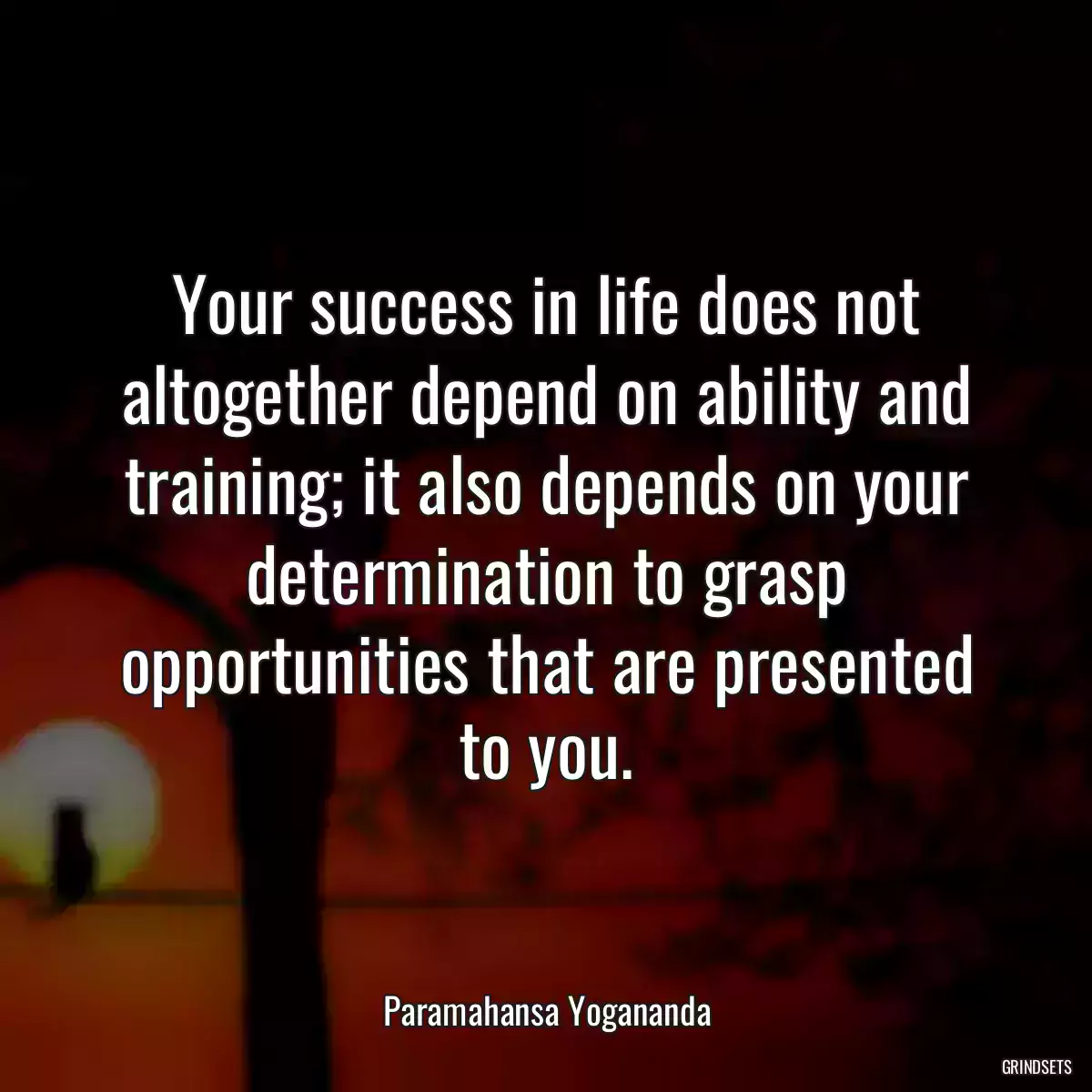 Your success in life does not altogether depend on ability and training; it also depends on your determination to grasp opportunities that are presented to you.